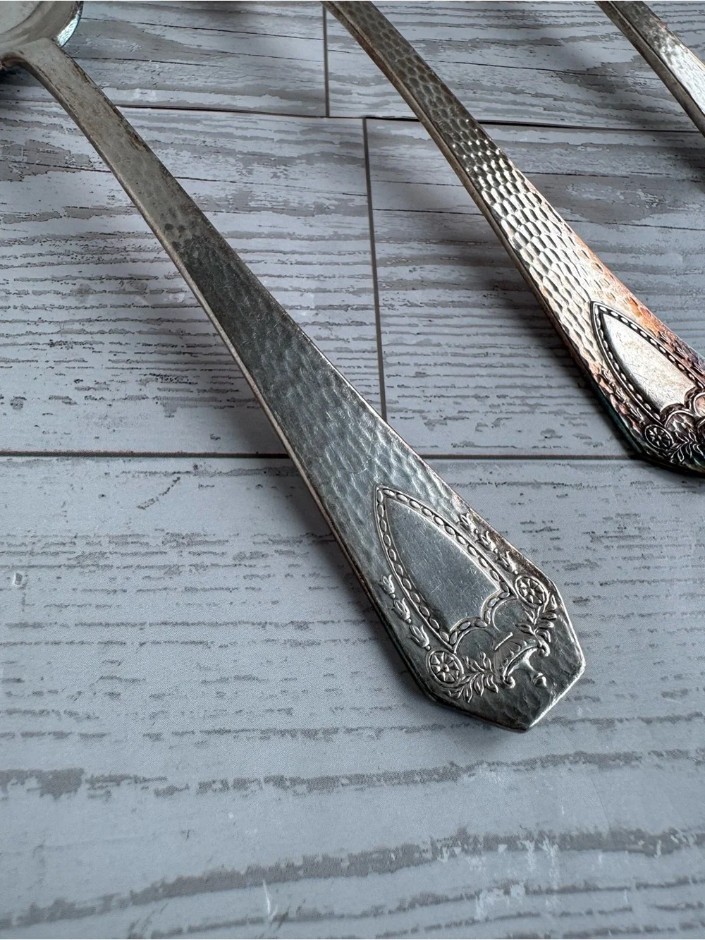 Decorative Silver-Tone Serving Spoons - Set of 3–1847 Rodgers Bros